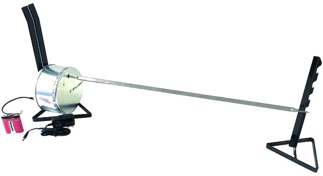 Girarrosto doppia alimentazione 4,5v / 220 volt- Spiedo inox lungo cm 96 Portata max 9Kg - immagine 4